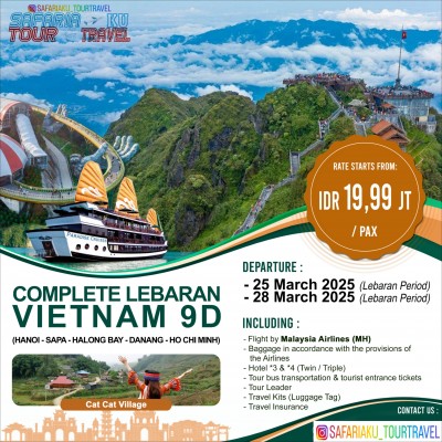 COMPLETE LEBARAN VIETNAM HALONG BAY DANANG HO-CHI-MINH 9D